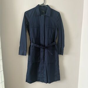Theory Navy Blue Women's Belted Shirtdress
